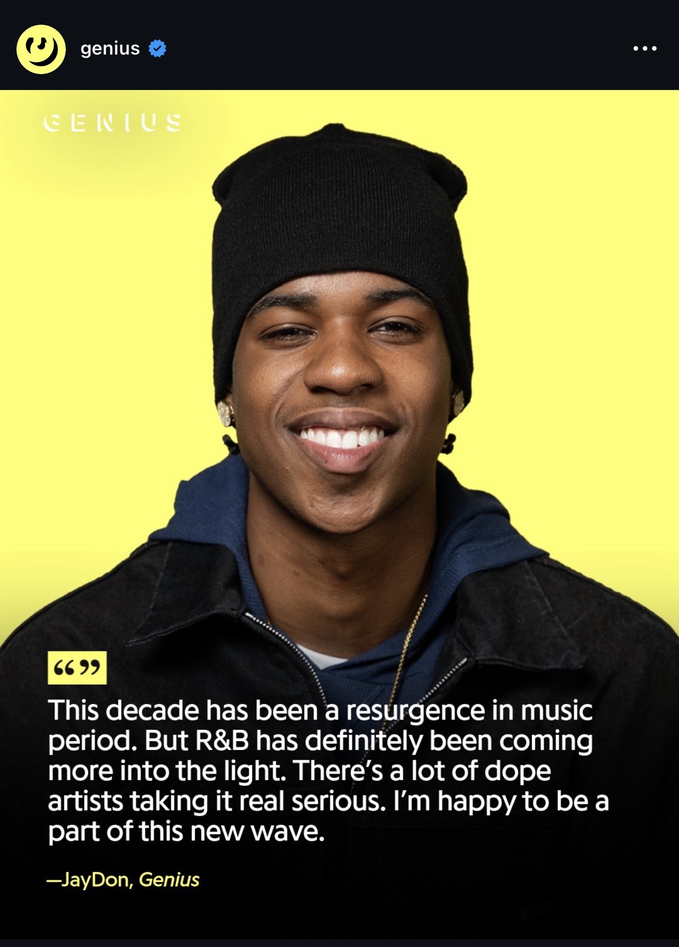 Genius editorial feature with JayDon discussing the resurgence of R&B